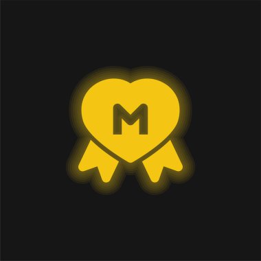 Ödül sarı parlak neon simgesi