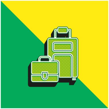 Bagaj Yeşil ve Sarı modern 3d vektör simgesi logosu
