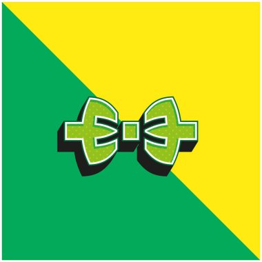 Papyon Yeşili ve Sarı 3D vektör simgesi