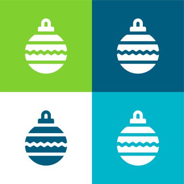 Bauble Düz Renk simgesi seti