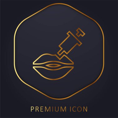 Botoks altın çizgisi prim logosu veya simgesi