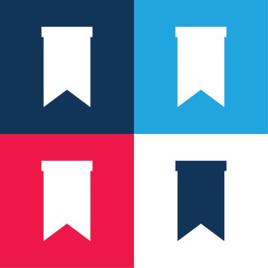 Yer imi mavi ve kırmızı dört renk en az simge kümesi