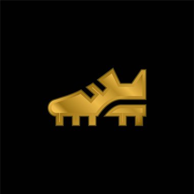 Altın kaplama metalik simge veya logo vektörünü çizer