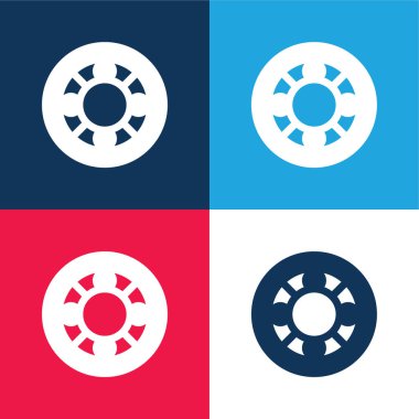 Ball Bearing blue and red four color minimal icon set clipart