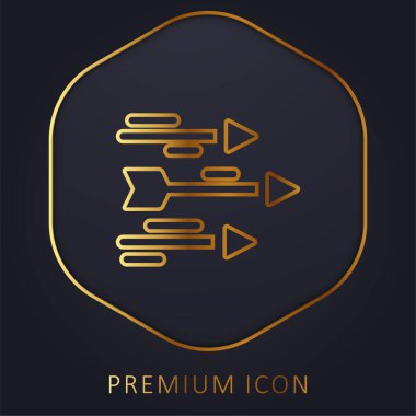 Oklar altın çizgi premium logo veya simge