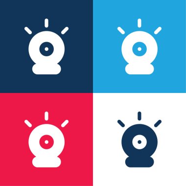 Alarm mavi ve kırmızı dört renk en düşük simge kümesi