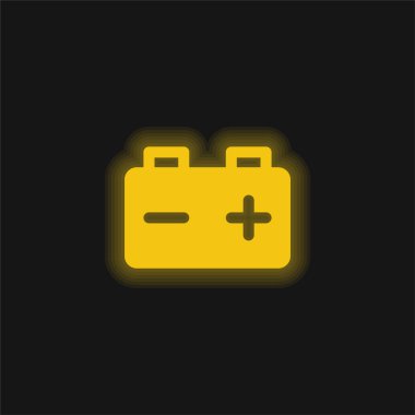 Pil sarısı parlak neon simgesi