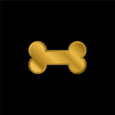 Kemik altın kaplama metalik simge veya logo vektörü
