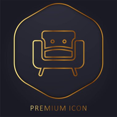 Armchair golden line premium logo or icon clipart