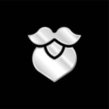 Sakallı gümüş kaplama metalik simge