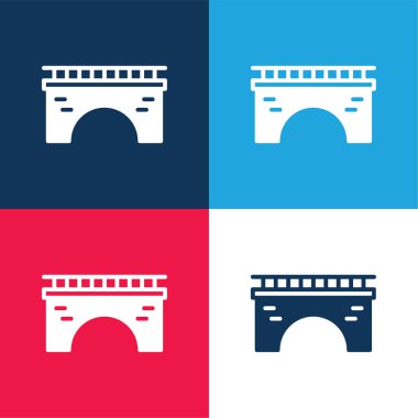 Köprü mavi ve kırmızı dört renk en küçük simge kümesi