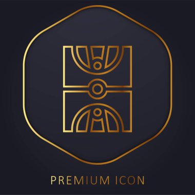 Basketball Court golden line premium logo or icon clipart