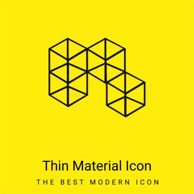 3d Cubes minimal bright yellow material icon clipart