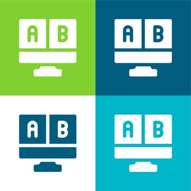 Ab Testing Flat four color minimal icon set clipart