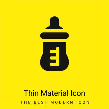 Baby Bottle minimal bright yellow material icon clipart