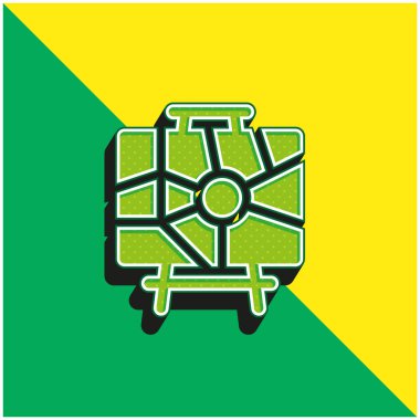 Soyut Yeşil ve sarı modern 3D vektör simgesi logosu