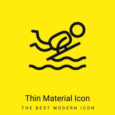 Bodyboard minimal bright yellow material icon clipart
