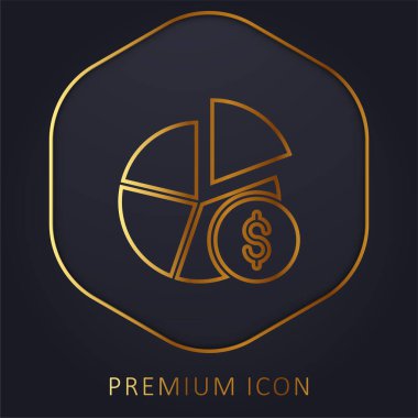 Analitik altın çizgi prim logosu veya simgesi