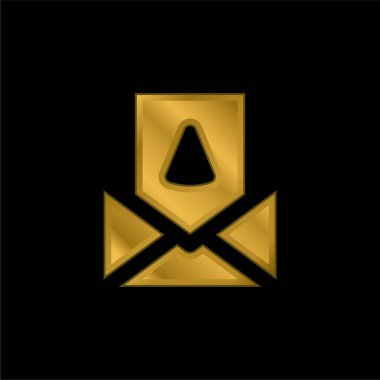 Doğum günü kartı altın kaplama metalik simge veya logo vektörü