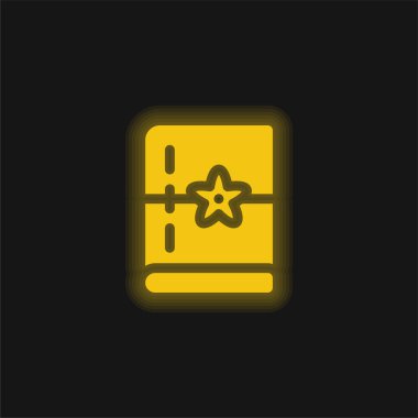 Kitap sarı parlak neon simgesi