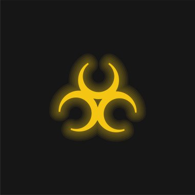 Biyolojik Tehlike Sembolü Sarı Parlayan neon simgesi