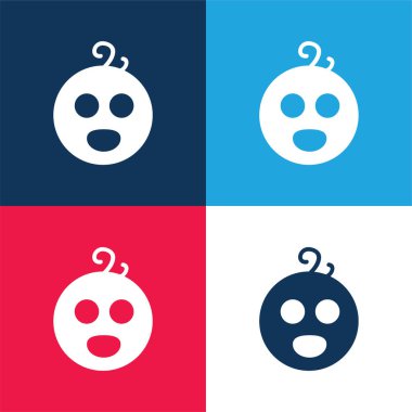 Bebek Yüzü Mavi ve Kırmızı Minimum Renk Simgesi