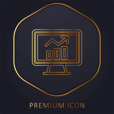 Analitik altın çizgi prim logosu veya simgesi