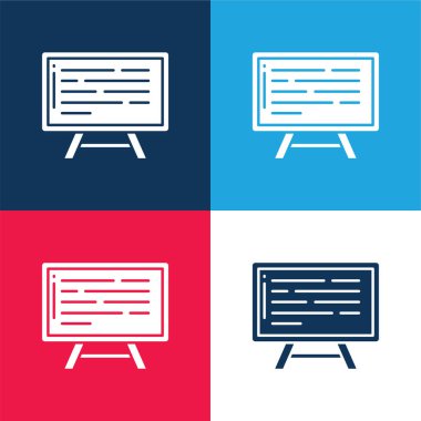 Tahta mavi ve kırmızı dört renk en küçük simge kümesi