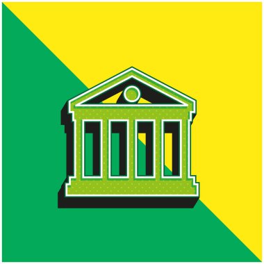 Yeşil ve sarı modern 3D vektör simgesi logosu