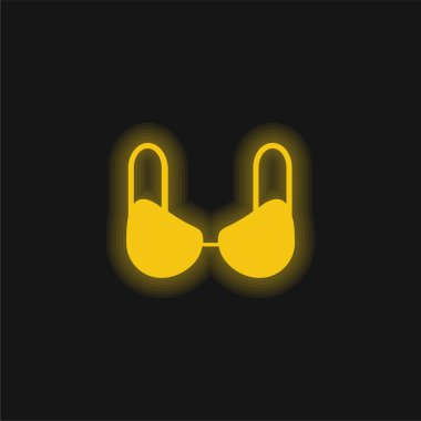 Siyah Sütyen sarı parlak neon simgesi