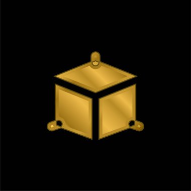 3d Altın kaplama metalik simge veya logo vektörü