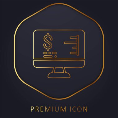 Analitik altın çizgi prim logosu veya simgesi