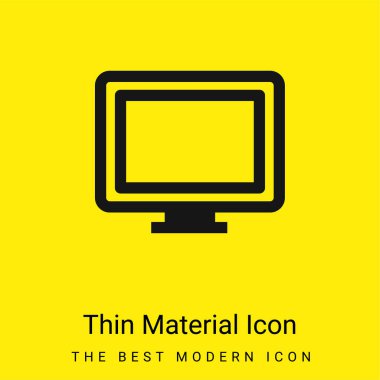 Big Computer Monitor minimal bright yellow material icon clipart