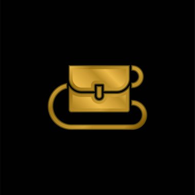 Altın kaplama metalik simge veya logo vektörü