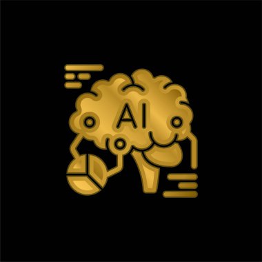 Analitik altın kaplama metalik simge veya logo vektörü