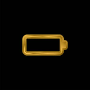 Pil altın kaplamalı metalik simge veya logo vektörü