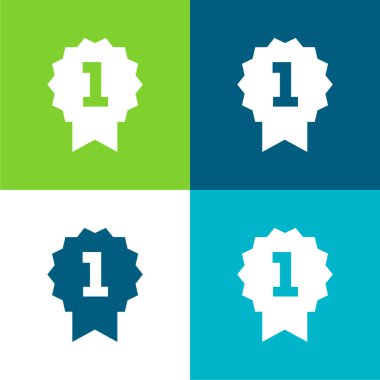 Rozet Düz 4 renk simgesi seti