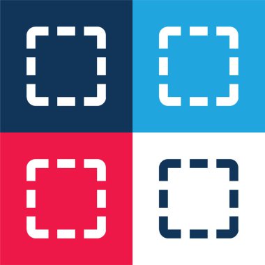 Dağıtım mavi ve kırmızı dört renk en düşük simge kümesi