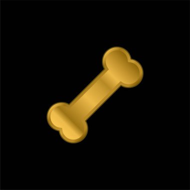 Kemik altın kaplama metalik simge veya logo vektörü