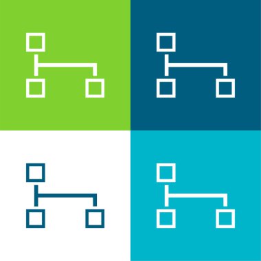 Karelerin Blok Şeması Düz 4 renk minimal simgesi kümesi