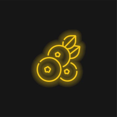 Yaban mersini sarısı parlak neon simgesi