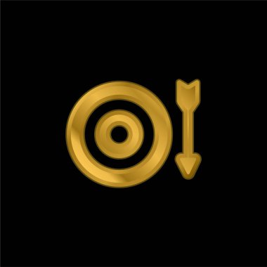 Okçuluk altın kaplama metalik simge veya logo vektörü