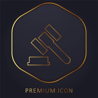 Auction golden line premium logo or icon clipart