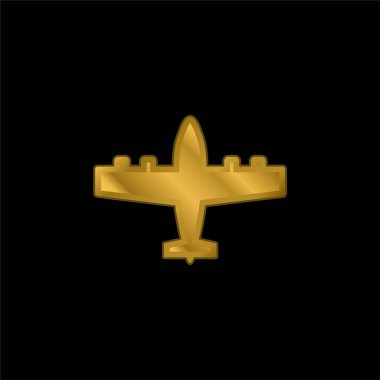 Bombacı altın kaplama metalik simge veya logo vektörü