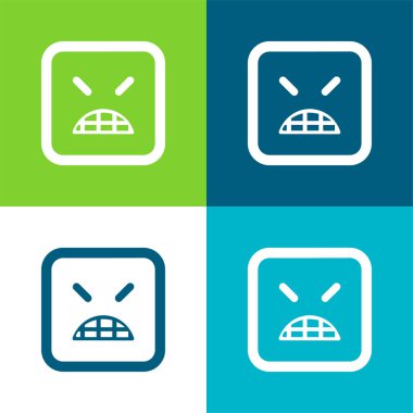 Kapalı Gözlerle Kızgın Duygu Meydanı Yüzü En az dört renk simgesi