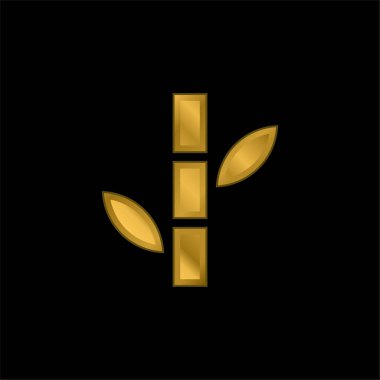 Bambu altın kaplama metalik simge veya logo vektörü