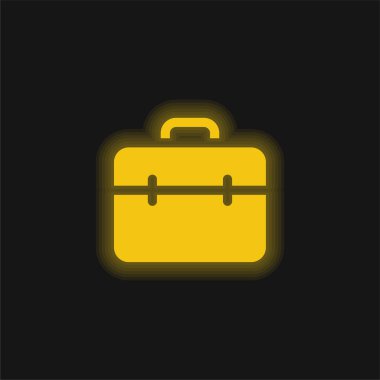Evrak çantası sarı parlak neon simgesi