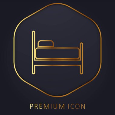 Yatak altın çizgisi prim logosu veya simgesi