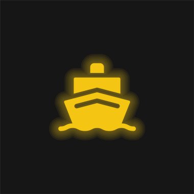 Tekne sarısı parlak neon simgesi