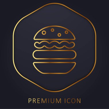 Büyük Hamburger altın çizgisi logosu veya simgesi
